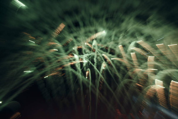 Colorful Fireworks show at night. - 写真・画像