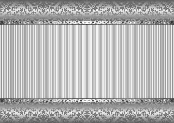 silberner Hintergrund mit altmodischem Muster - Vektor, Bild