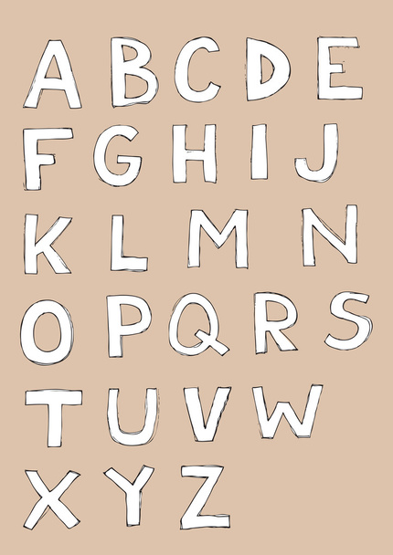 elle çizilmiş büyük harfler yazı tipi kümesi - Vektör, Görsel