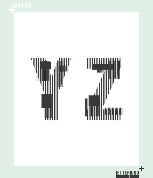 Brief lettertype sjabloon modern ontwerp. Vectorillustratie. - Vector, afbeelding