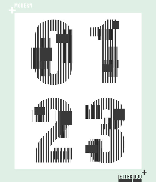 Nummer lettertype moderne sjabloonontwerp. Vectorillustratie - Vector, afbeelding