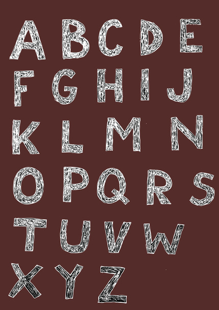 Woodcut Font Set - Vektor, Bild
