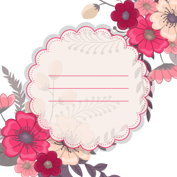 Вітальна листівка з квітами, акварель. Векторна рамка
 - Вектор, зображення