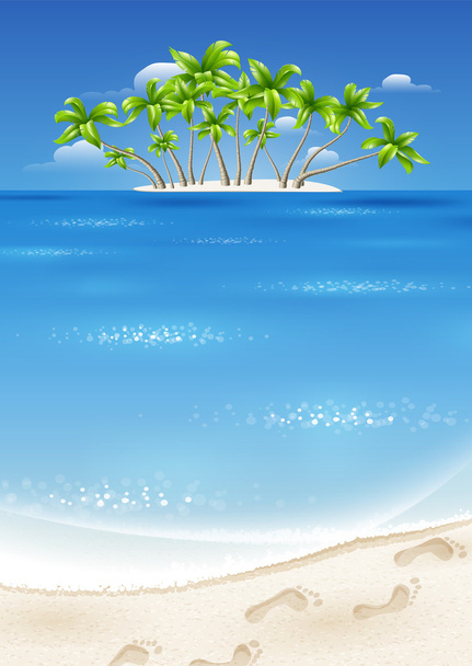 An island in the tropics - Vector, Image