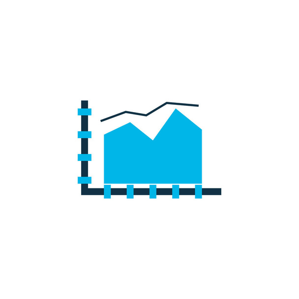 Area line chart icon colored symbol. Premium quality isolated graph element in trendy style. - Vector, Image