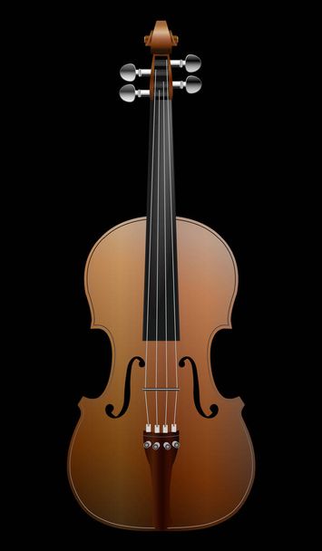 brown violin on black background - Vecteur, image