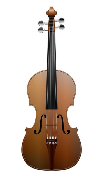 brown violin on white background - Vector, Image
