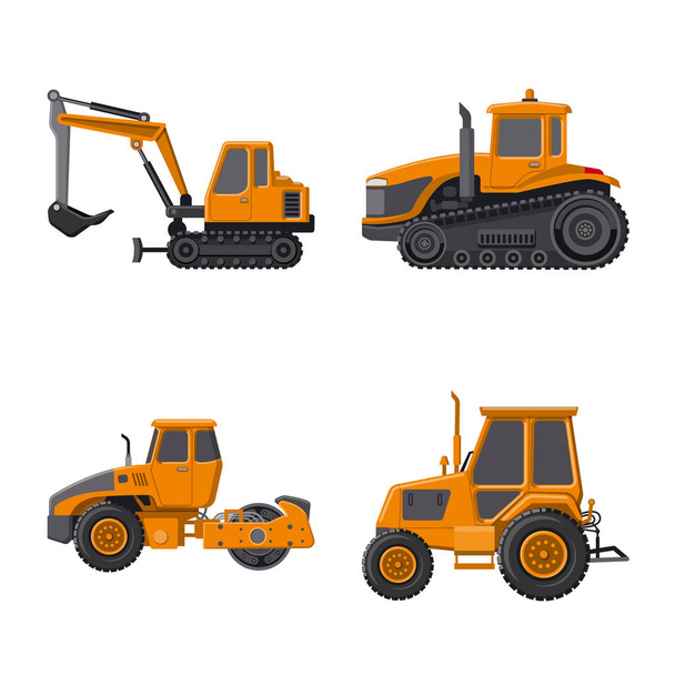 Isolated object of build and construction symbol. Collection of build and machinery stock symbol for web. - Vector, Image