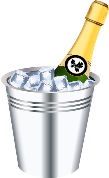 Bottle of champagne AND BUCKET - Vector, Image