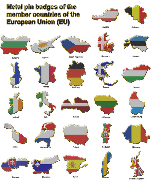 ЄС країн металевий штир значки - Фото, зображення