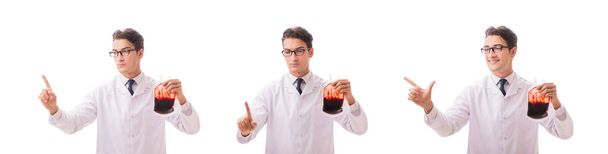 Médico en concepto de donación de sangre aislado en blanco - Foto, imagen