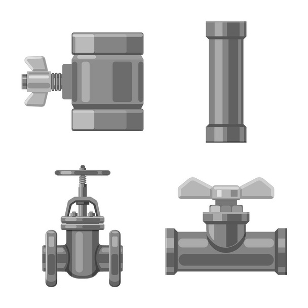 Vector illustration of pipe and tube icon. Collection of pipe and pipeline stock symbol for web. - ベクター画像