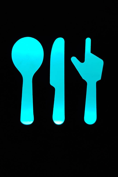 panneau coloré alimentation plug and spoon close-up
 - Photo, image
