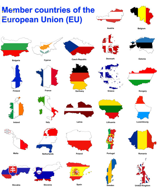 χάρτες της ΕΕ χώρες σημαίας - Φωτογραφία, εικόνα