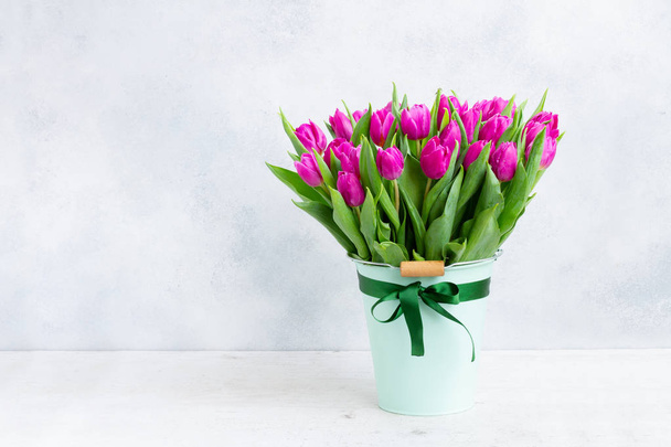 Pink fresh tulips - Foto, Imagen