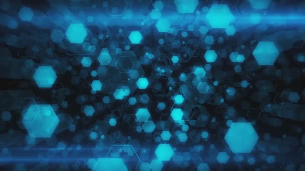 Abstract technological background of glowing hexagons. Seamless loop animation. High-quality 3D rendering for financial, banking, web technologies or social background. - Footage, Video