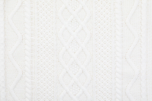 Texture of cozy warm sweater as background, closeup - Fotoğraf, Görsel