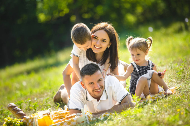 Mutlu aile piknik Park üzerinde - Fotoğraf, Görsel