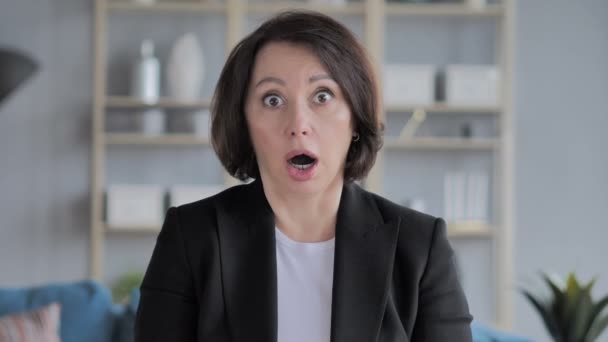 Portrait of Old Businesswoman Gesturing Shock, Astonished - Footage, Video