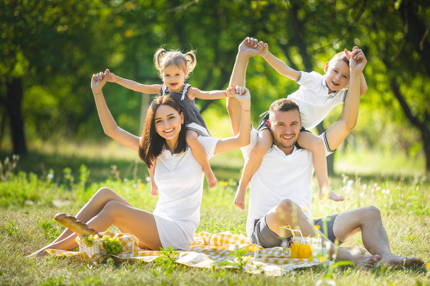 Familia feliz en el picnic - Foto, Imagen