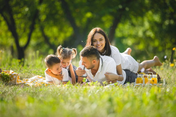Happy family on picnic - Foto, afbeelding