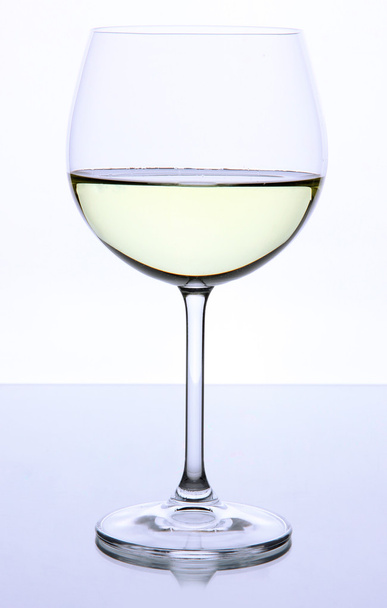 White wine glass isolated on white - 写真・画像