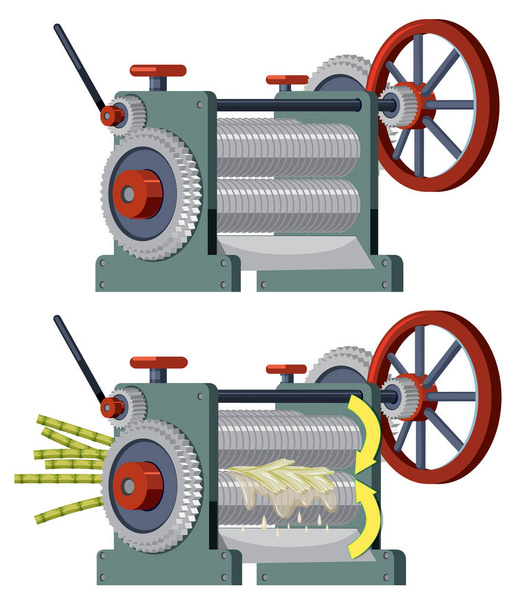 Иллюстрация машины для извлечения сахарного тростника
 - Вектор,изображение