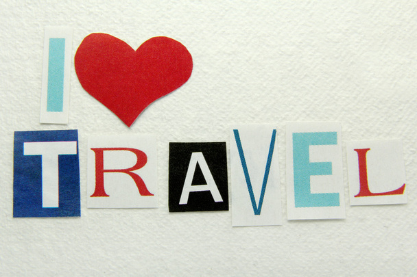 Miluji cestování znamení na ručním papíru - Fotografie, Obrázek