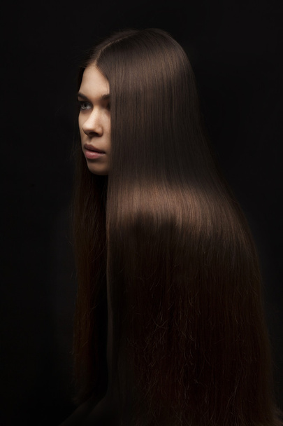 Beautiful woman with long straight hair - Fotó, kép