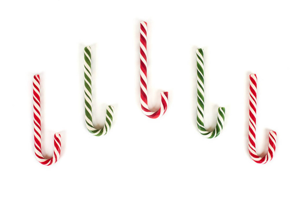 Christmas candy cane isolated on white background. - Foto, immagini