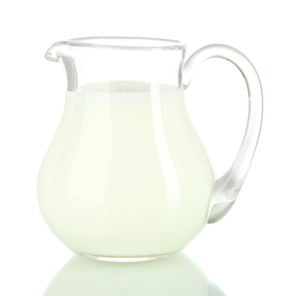 Pitcher of milk isolated on white - Photo, Image
