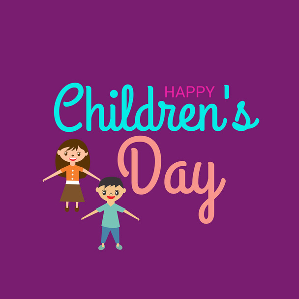 Vector illustration of a Background for Happy Children's Day. - Vecteur, image