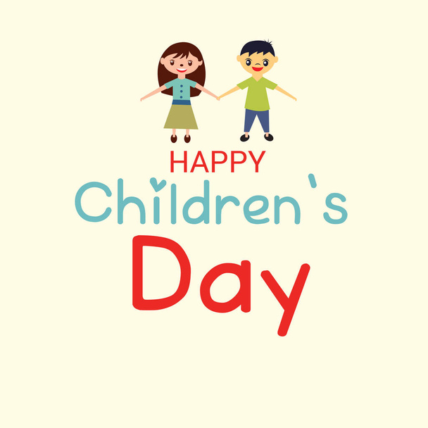 Vector illustration of a Background for Happy Children's Day. - Vetor, Imagem