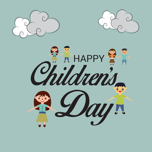 Vector illustration of a Background for Happy Children's Day. - Wektor, obraz