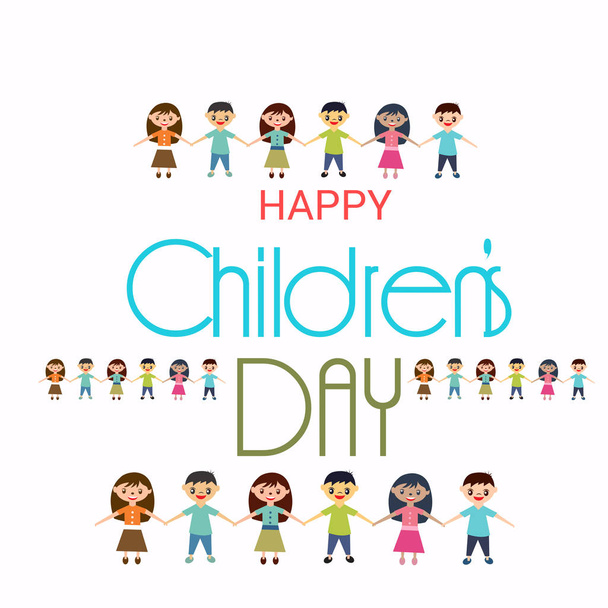 Vector illustration of a Background for Happy Children's Day. - Vector, Imagen