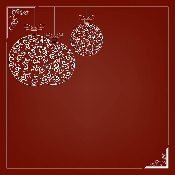 Koostumus valkoinen herkkä joulupallot retro tyyliin runko
 - Vektori, kuva