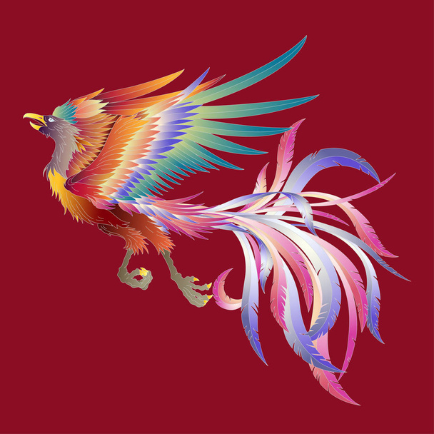 Illustration of the Chinese phoenixI designed a Chinese phoenix - Διάνυσμα, εικόνα