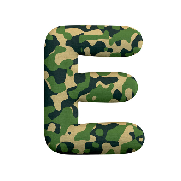 Hadsereg betű - nagy 3d Camo betűtípus, elszigetelt fehér background. Ez az ábécé tökéletes részére kreatív illusztrációk kapcsolódó, de nem kizárólagosan a hadsereg, a háború, a survivalism... - Fotó, kép