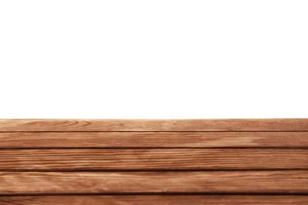 Wooden surface against white background - Foto, imagen