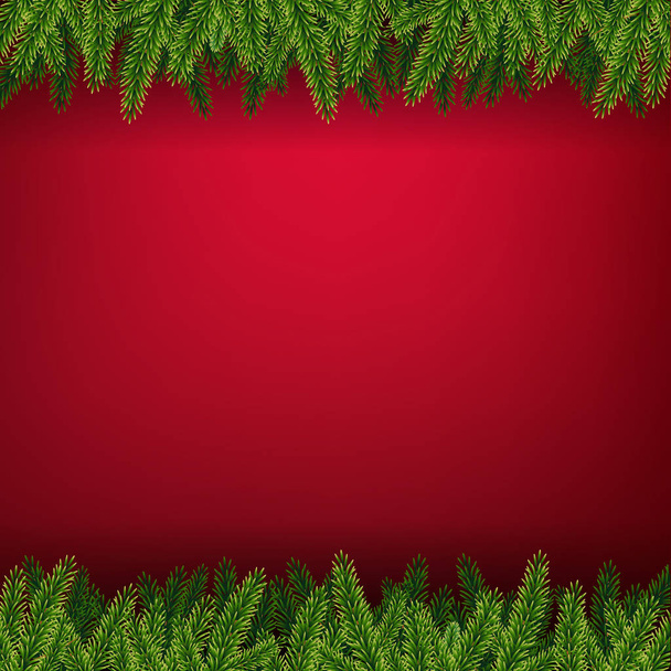 Karácsonyi kártya Firtree Frame Gradient Mesh, Vector Illustration - Vektor, kép