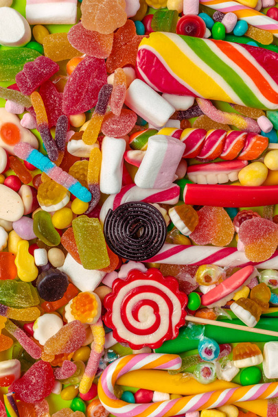 close up of closeup of mixed candies - Foto, Bild