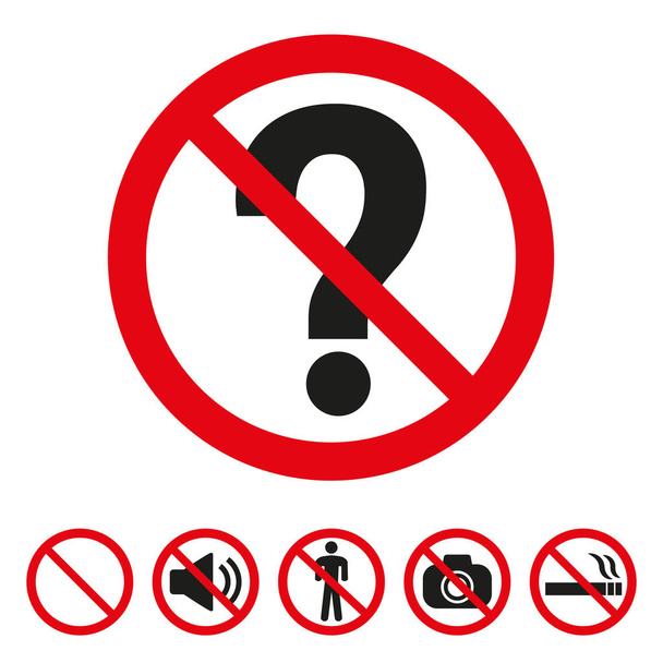 Do not ask questions sign on white background. Vector illustration - Vector, Image