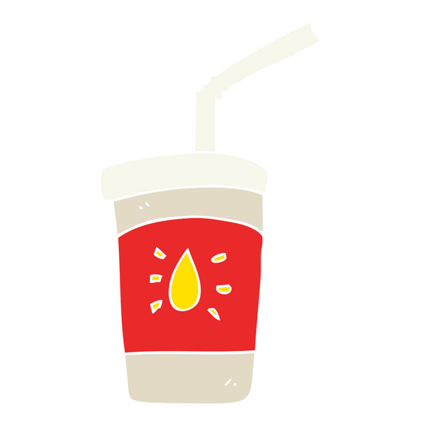 flat color illustration of soda drink - Vector, Image