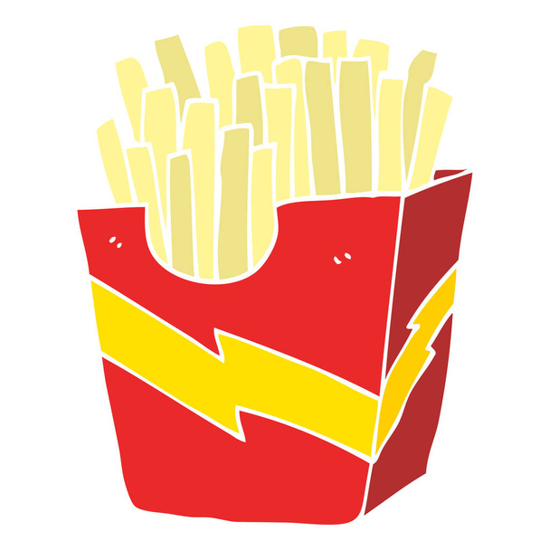 flat color illustration of french fries - Vector, Image