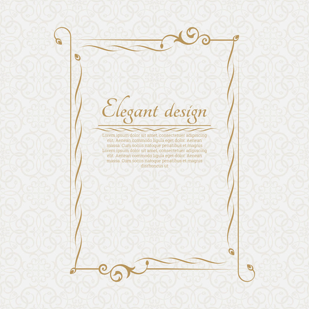 Decorative template of a frame.Ornament with the place for the text.Wedding invitation, birthday and other festive actions.East flower design.Vector illustration. - Vektör, Görsel