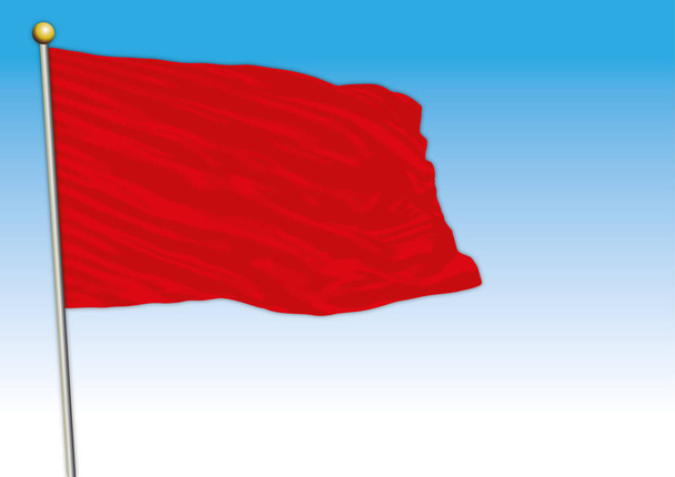 Bandeira monocromática simbólica colorida, cor vermelha
 - Vetor, Imagem