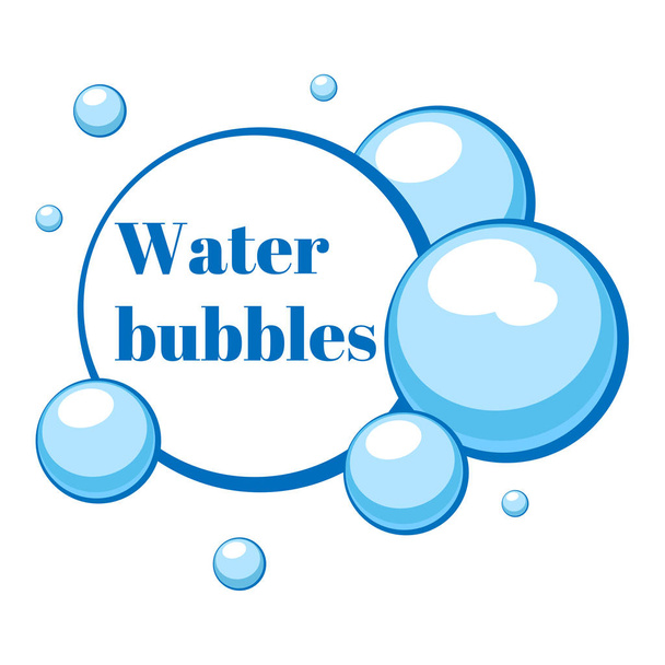 Голубые пузырьки воздуха из воды. Векторная иллюстрация
. - Вектор,изображение