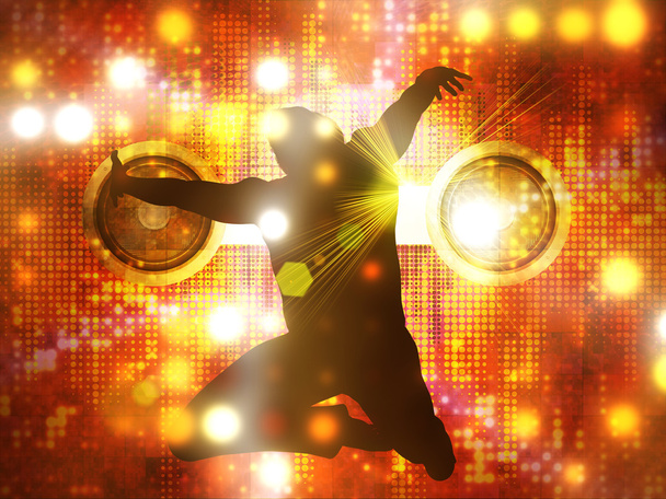 Sziluettjét férfi tánc - Fotó, kép