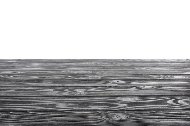sablon, szürke fából készült padló, a fehér háttér - Fotó, kép