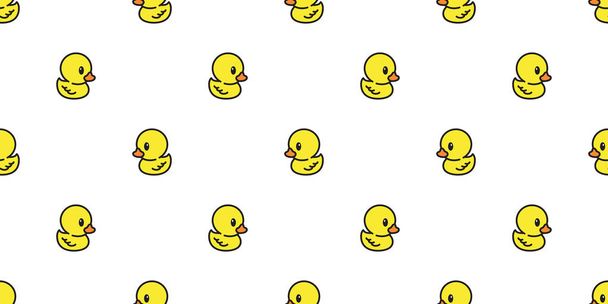 duck seamless pattern vector rubber ducky icon logo cartoon illustration bird farm repeat wallpaper tile background gift wrap yellow - Vektor, Bild